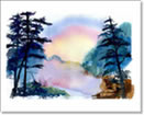 Rainbow Lake Note Card from Original Watercolor Painting